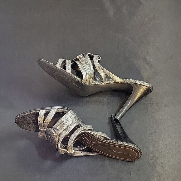 TAHARI SHIRLYN MULTI-STRAP ROUND TOE HIGH HEEL STILETTOS SLIDES PUMP - Picture 12 of 13